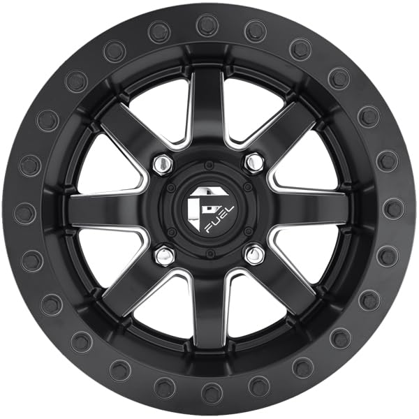 Fuel UTV D938 15X7 4X156 MT-BLK-MIL 38MM - D9381570A554 - color: MATTE BLACK MILLED, size: 15X7,4X156,38mm
