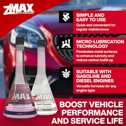zMAX 51-011 - Engine & Fuel Formula Kit - Easy to Use - Reduces Carbon Build-Up & Lubricates Metal Extending Life of Car or Truck - Runs Efficiently, Improving Gas or Diesel Mileage - 12 oz. Each - size: Engine & Fuel - Single
