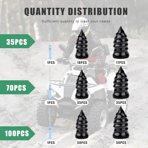 35 Pcs Tire Repair Rubber Nail Self Tapping Tire Repair Screws Kit for Trucks Motorcycles Cars and Other Vacuum Tire Vehicles