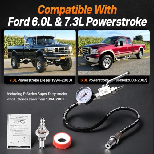 High Pressure Oil System IPR Air Test Tool Special Kit Compatible with Ford 6.0L & 7.3L Powerstroke Diesel Engines, Heavy-Duty Air Test Fitting for HPOP Leak Diagnosis