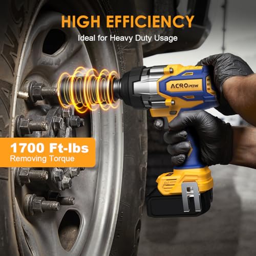 ACROPOW Cordless Impact Wrench 1/2" for Dewalt 20V Battery - size: 1700 FT-LBS