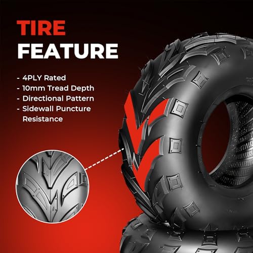 ATV Tires 16x8-7,4 PR Mini Bike Tires,Tubeless,Pair of 2 - size: 16x8-7