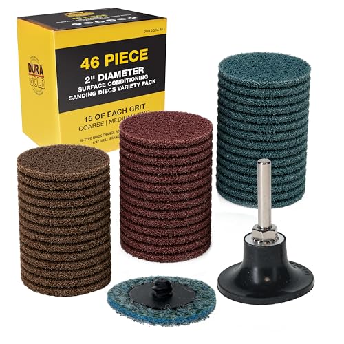 Dura-Gold 46-Piece 2" Surface Conditioning Sanding Discs Variety Pack - 15 - style: Variety