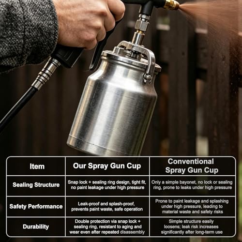 Air Undercoating Spray Gun with Suction Feed Cup & Gauge, 2 Extension Wands 360°Straight Spray Hoses, Fluid Film Spray Gun for Truck Bed Liner Spray Coating, Rubberized Undercoat, Rust Proofing