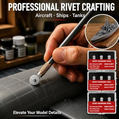9-Wheel Model Rivet Maker Tool, 0.35-1.5mm, 3 Gear Groups - size: RM-S1+2+3