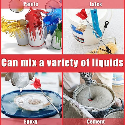 Loosh 6 Pcs 11" Paint Stirrer for Drill, Paint Mixer Attachment, Red - color: Red, size: 11"