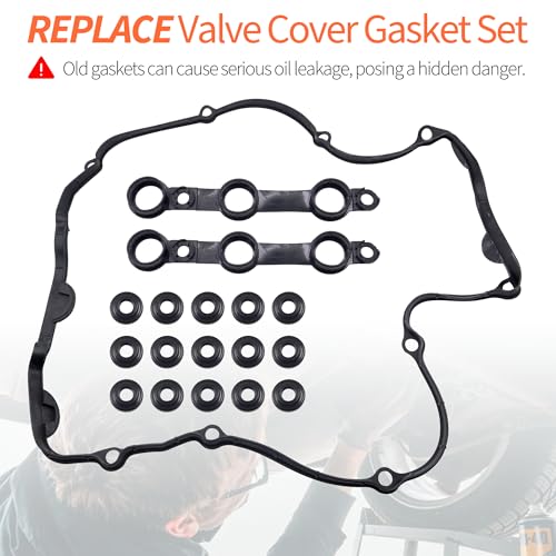 HiSport 11121726537 Valve Cover Gasket Set for 2.5L 2.8L 3.0L - color: SKVS50631R