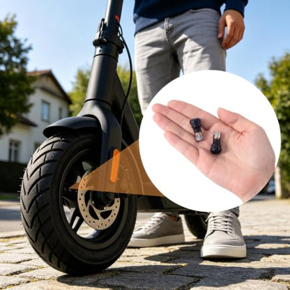 Tubeless Tire Valve Stems for Electric Scooter - color: Black, 6Pcs