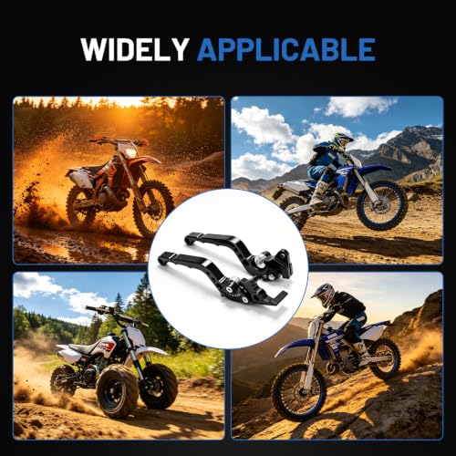 OUKENS 2PCS Clutch Lever, Adjustable Dirt Bike Clutch Lever, Motorcycle Handlebar Brake Clutch Lever, Aluminum Alloy Handlebar Control Levers Set for Braking System(Black)