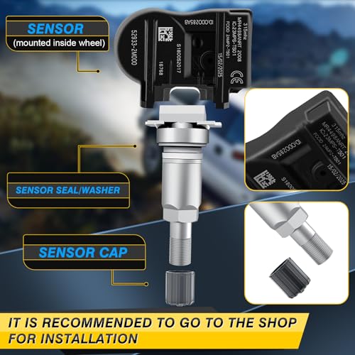 Tire Pressure Monitoring System Sensor, 315MHZ TPMS 529332M000 4pcs - color: 529332M000(4PCS)