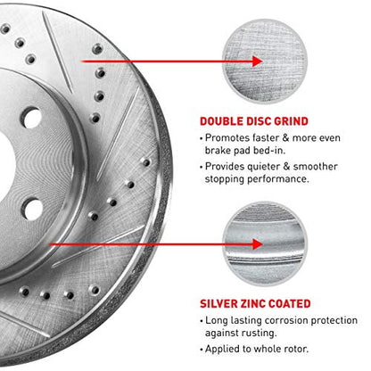 R1 Concepts Front Brake Rotors Fits 2006-2020 Audi A3; 2008-2011 Audi TT