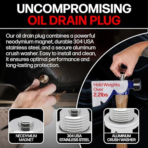Votex - Made in USA - M16 X 1.5 MM Magnetic Engine Oil Drain Plug fits Mini, Subaru, Toyota, and More - Stainless Steel - Part Number DP009 - size: M16-1.5 Magnetic Drain Plug
