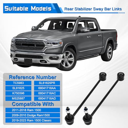 2 Pcs Rear Stabilizer Sway Bar Links, Compatible with 2009-2010 Dodge Ram 1500, 2011-2018 Ram 1500, 2019-2023 Ram 1500 Classic, Replace# K750396