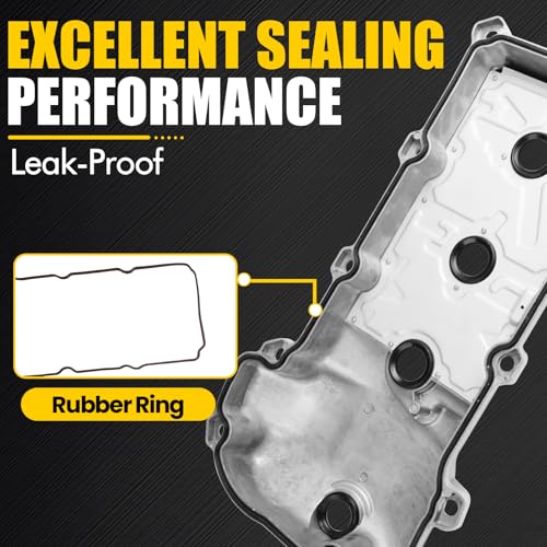 Aluminum Engine Valve Cover Compatible with Ford Flex Edge Fusion Taurus Lincoln MKS MKT MKX MKZ 2007-2012 3.5L V6 - size: Right Side & Left Side