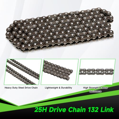 Rear Sprocket Freewheel Chain Plate Guide Assembly Compatible with Razor MX650 MX500 SX500 RSF650 Dirt Bike Electric Rocket Motocross Motorcycle Parts with 25H 132 Link Drive Chain Tensioner