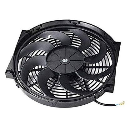 BLACKHORSE-RACING 12" Universal Electric Radiator Cooling Fans + Thermostat Relay & Mount Kit - size: 12 Inch
