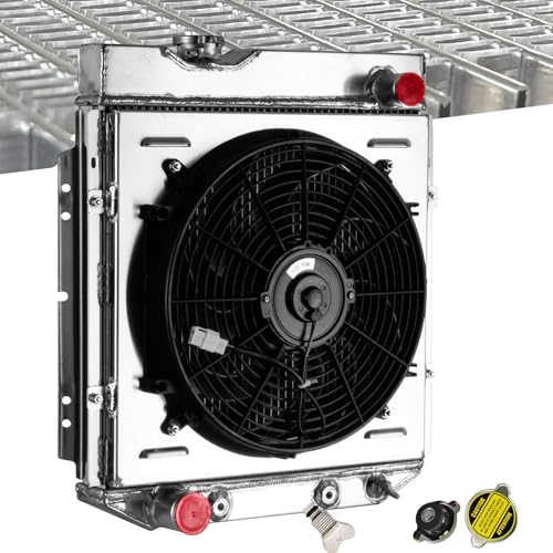 Ford 8N Radiator for Ford 1960-1966 Ford Mustang Comet Falcon Ranchero V8 - size: 3-Row Radiator Fan Combo