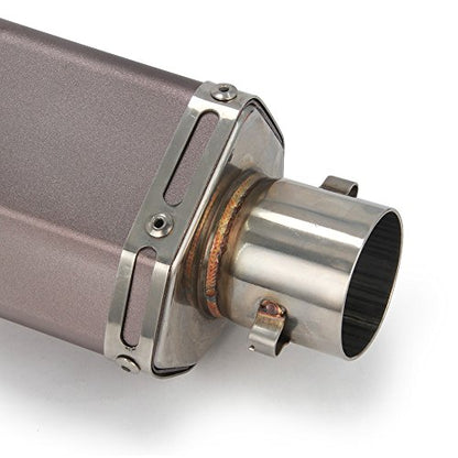 Universal 1.5-2" Inlet Hexagon Exhaust Muffler Pipe Slip On Scooter Motorcycle ATV Dirt Street Bike