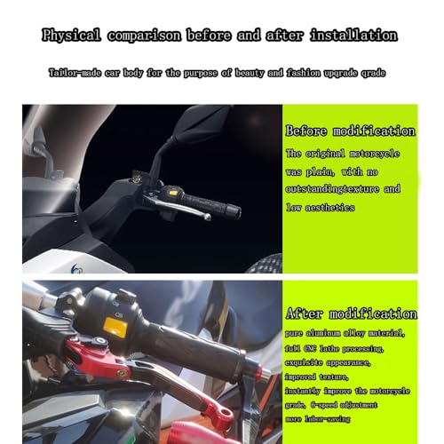 for KLX230 klx230 2026 2025 Adjustable Folding Scooter Brake Clutch Lever Handle 2020-2026 Motorcycle Accessories (blackblackred) - color: blackblackred