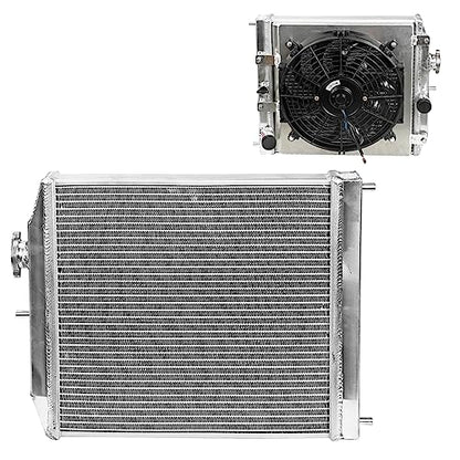 2-Row Full Aluminum Racing Radiator w/ 12V Fan Shroud