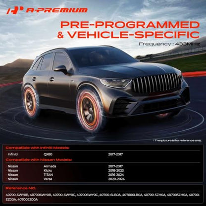 A-Premium 433MHz Pre-programmed TPMS Sensor Tire Pressure Monitoring Sensor