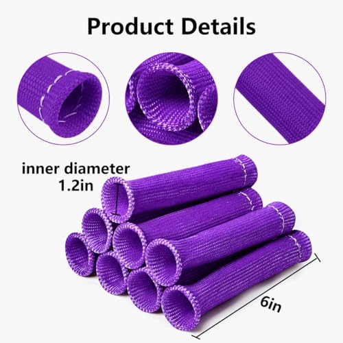 Spark Plug Wire Heat Sleeves 8 Pack High Temperature Protection up to 2500°F for SBC BBC 350 454(Purple) - color: Purple