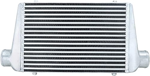 Universal Front Mount Intercooler 17.7" X 11.8" x 3" Tube & Fin 3" Inlet & Outlet AF90-1001BLK Silver Aluminum Intercooler