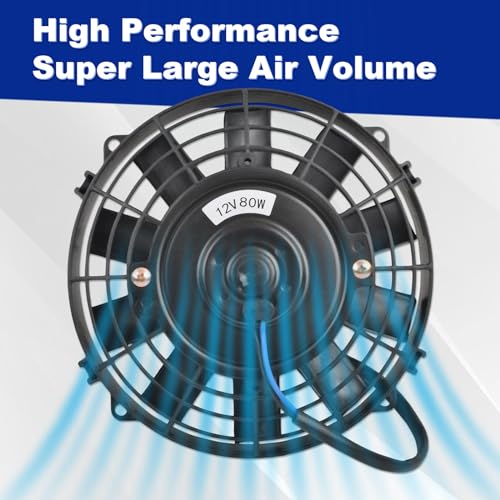 SSN 7" Black Electric Radiator Cooling Fan Assembly Kit - color: Black, size: 7" No Thermostat
