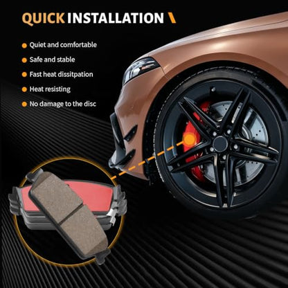 D1194 Rear Ceramic Brake Pads Kit Fit For Cadillac Escalade 2007-2014, For Chevrolet Avalanche 2007-2013, For Silverado 1500 2007-2013, For Suburban 1500 2007-2014, For Tahoe 07-14 - size: HZ1194H