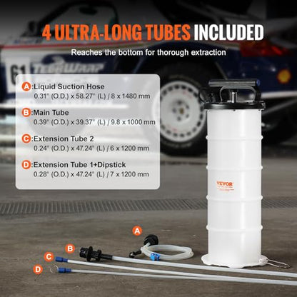 VEVOR 6.5L Manual Oil Extractor Pump, Fluid Extractor Pump for Automotive - style: 6.5L Manual