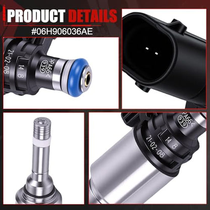 06H906036AE Fuel Injectors Set of 4 Compatible with 2015-2018 Q3 Q5 A3 2.0L - color: F-06H906036AE