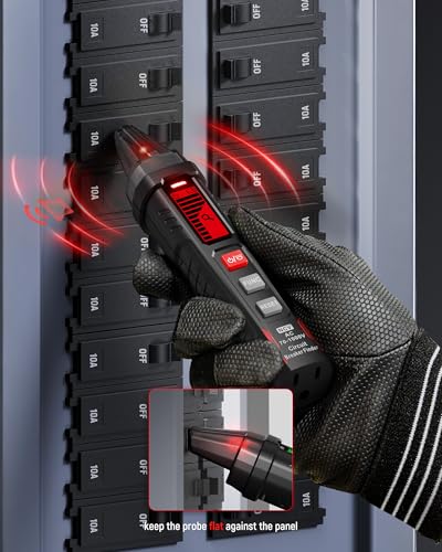 KAIWEETS Circuit Breaker Finder with LCD Display, GFCI Outlet Tester, AC 90-130V Electrical Circuit Tracer Tool with NCV Tset & Flashlight, Includes Carrying Case -KT303 - size: KT303