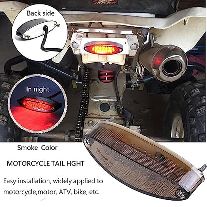 Motorcycle Taillight Universal Brake Stop Light ATV Tail Light - color: Smoke