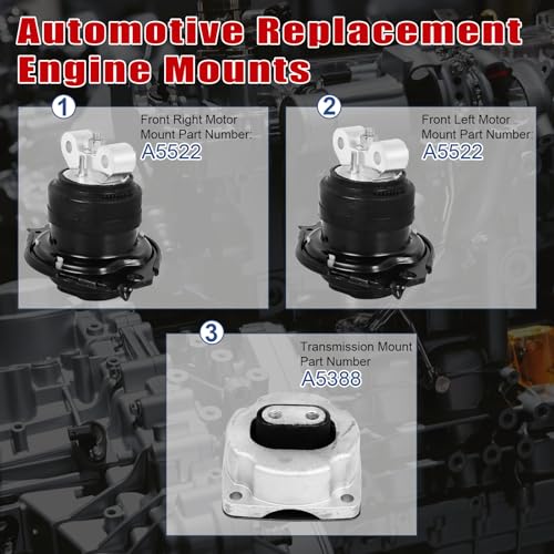 3Pcs otor Mount & Transmission Mount Compatible with Dodge Charger 11-22