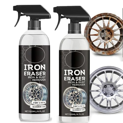 2Pack Rust Remover - Rust Remover Spray, Heavy Duty Rust Remover for Metal, Iron Eraser Iron and Rust Remover for Car Wheels, Hub, Bike Chains, Garden Tools & Iron Surfaces, 120ML*2 - color: 2 Pack: Rust Remover Spray