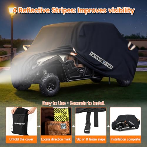 NEVERLAND UTV Cover Heavy Duty Waterproof 4-6 Seater All-Weather Protection - size: up to 169"L