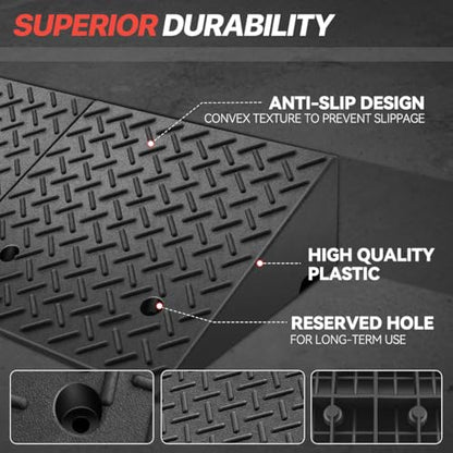 7.9" Rise Rubber Curb Ramp for Forklift, Driveway Sidewalk, Heavy Duty Car - size: 7.9" Rise