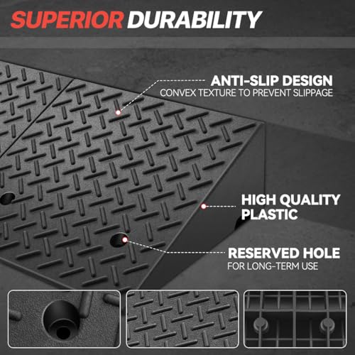 7.9" Rise Rubber Curb Ramp for Forklift, Driveway Sidewalk, Heavy Duty Car - size: 7.9" Rise