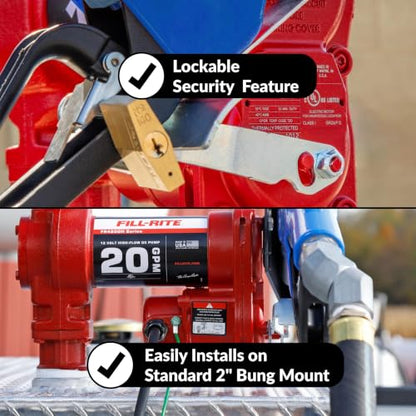 Fill-Rite FR4210HARC 12V 20 GPM Fuel Transfer Pump with Cold Weather Package - Heavy Duty - For Agriculture & Worksites - Supports Gasoline, Diesel, Ethanol & Kerosene - style: Arctic Package