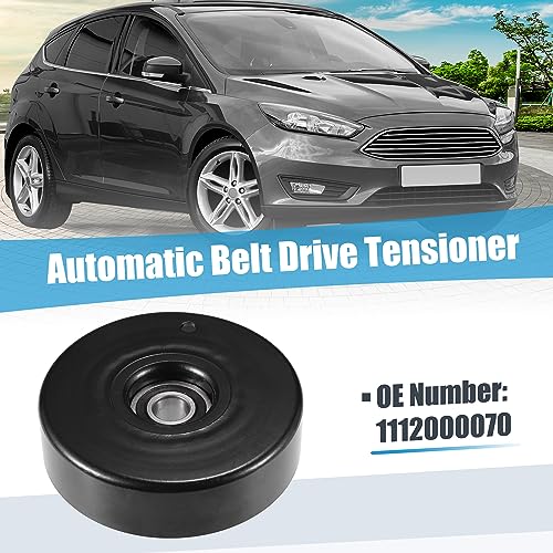 uxcell Drive Belt Tensioner Assembly Accessory Idler Pulley Tightener Pulley No.1112000070 for Mercedes-Benz SLK 230 1998-2004 Black Metal