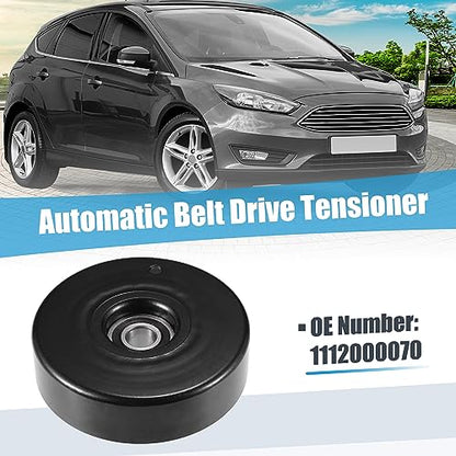 uxcell Drive Belt Tensioner Assembly Accessory Idler Pulley Tightener Pulley No.1112000070 for Mercedes-Benz SLK 230 1998-2004 Black Metal