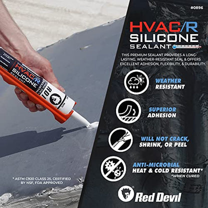 Red Devil 089650 Extreme Temperature HVAC/R Silicone Sealant, 280 ml, Aluminum, 1 Pack, Made in USA - color: Aluminum, size: 1 Pack