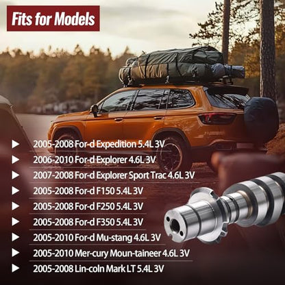Left & Right Camshaft Rocker Arms Lifters Kit Fits Ford F150 5.4L F250 F 350 4.6L 3V for 2004-2012 Expedition Explorer Mu-stang Mer-cury Moun-taineer Lin-coln Mark LT - color: Cam kit