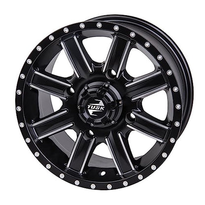 TUSK 4/156 Cascade Wheel 14x7 4.0 + 3.0 Machined/Black for Kawasaki Teryx KRX 1000 Blackout Edition 2025