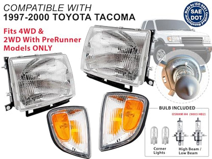 APA Replacement Head Light Corner Parking 1997-2000 Tacoma 2WD With PreRunner 1998-2000 4WD Combo SET - color: 1997-2000 Tacoma 2WD with PreRunner Combo
