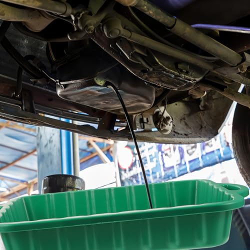 23.5" Oil Drain Pan for Car, Heavy Oil Change Collector Pan Leakproof - color: Green