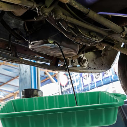 23.5" Oil Drain Pan for Car, Heavy Oil Change Collector Pan Leakproof - color: Green