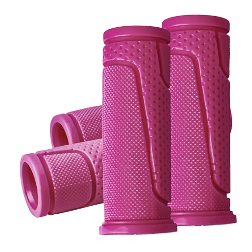 9-Color Kids Bike Handlebar Grips - Non-Slip TPR Bicycle Grips for Mini Bikes & Micro Scooters (22.2mm, 90mm) - color: Rose
