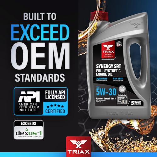 TRIAX Synergy SRT 5W-30 Full Synthetic Engine Oil API SQ/ILSAC GF-7A Licensed | 20,000 Miles of Protection (1 Quart) - size: 1 Quart