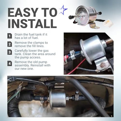 BlueStars RC601-51352 12V Fuel Pump - Fits Kubota M108 BX2350 Tractors